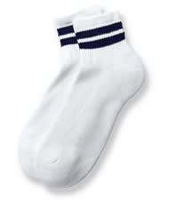 <br>(White Cotton Ankle Length Sock - L